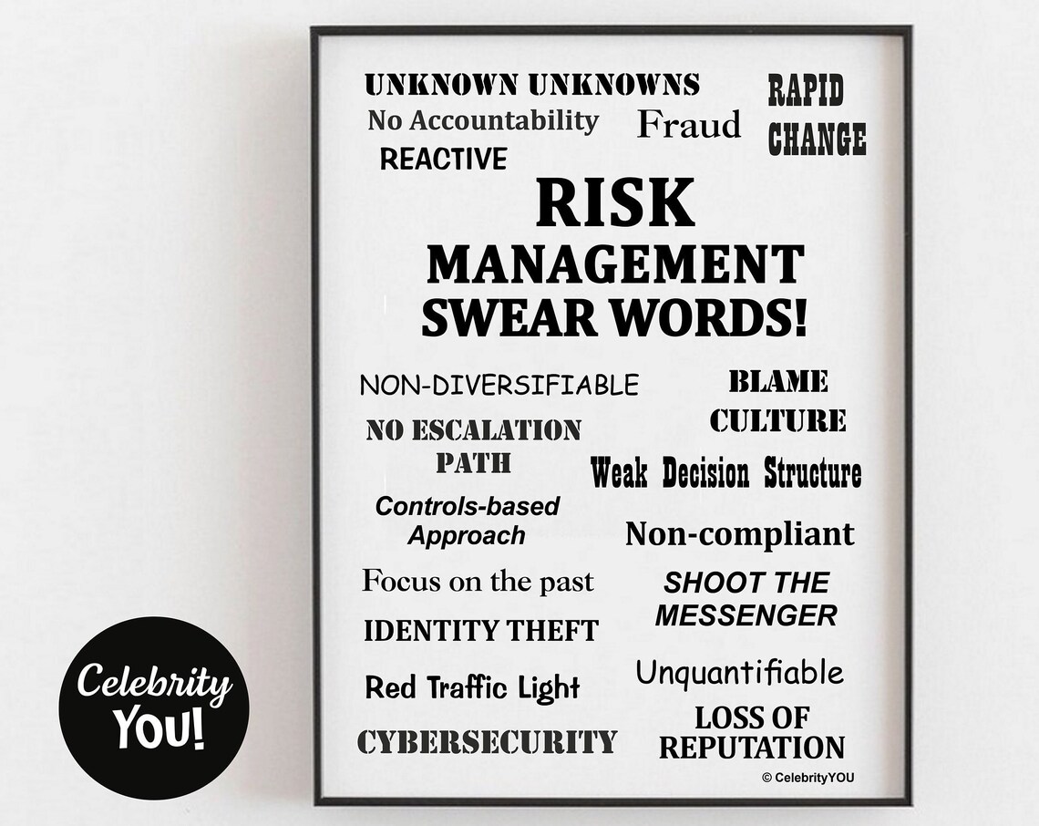 Risk Management Swear Words Humor Art Print