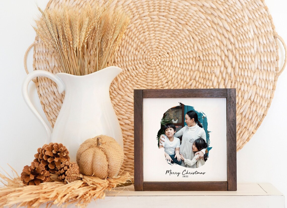 Brush Stroke Family Photo Your Photo On Abstract Art Mothers Day Gift For Mom Living Room Wall Hanging Apartment Decor - Image 3