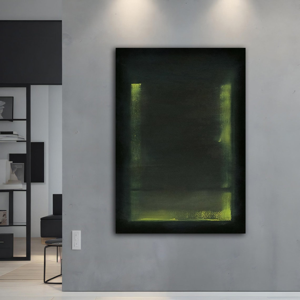 Mark Rothko Style Dark Green Black Color Field Abstract Wall Art Print - Image 5