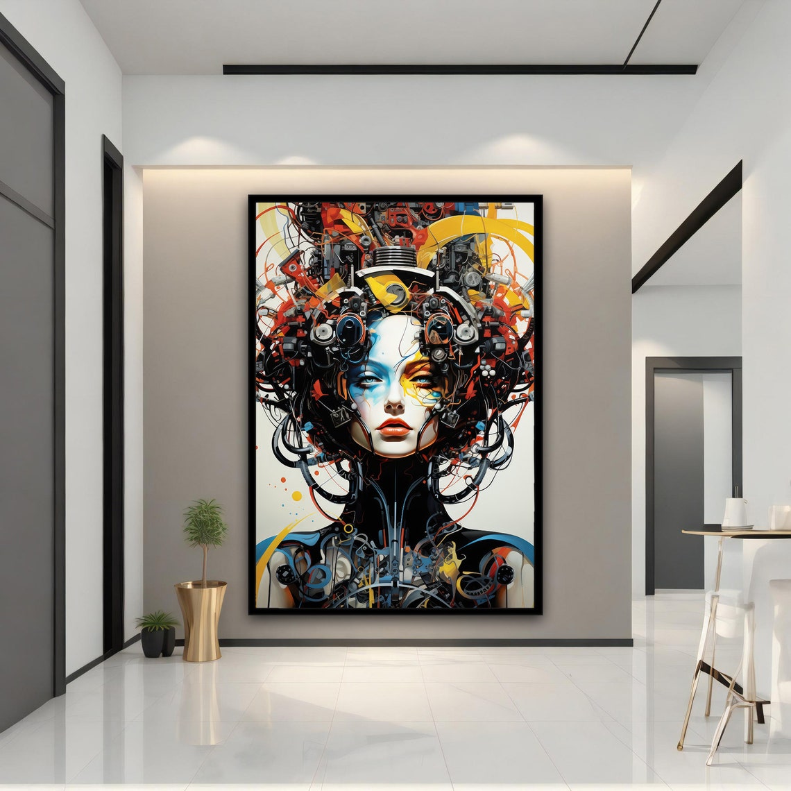 Colorful Modern Woman Wall Art Colorful Modern Woman Print Colorful Abstract Woman Painting Feminine Woman Wall Decor - Image 4