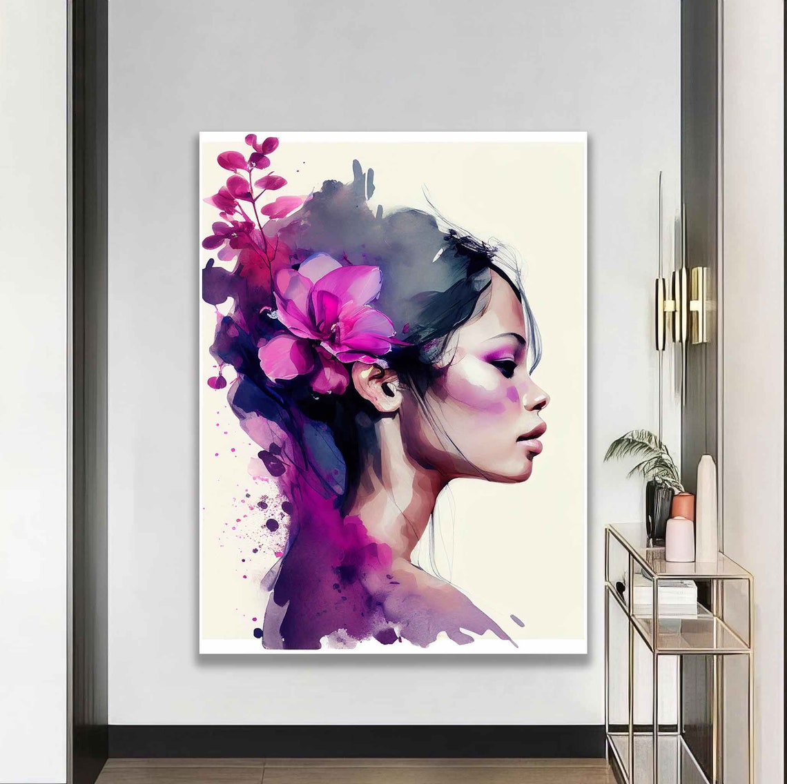 Abstract Purple Woman Wall Art Colorful Modern Woman Print Colorful Abstract Woman Painting Modern Woman Wall Decor - Image 5