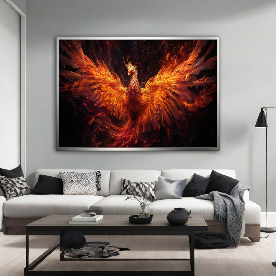Fiery Phoenix Art Print, Modern Wall Decor - Image 4