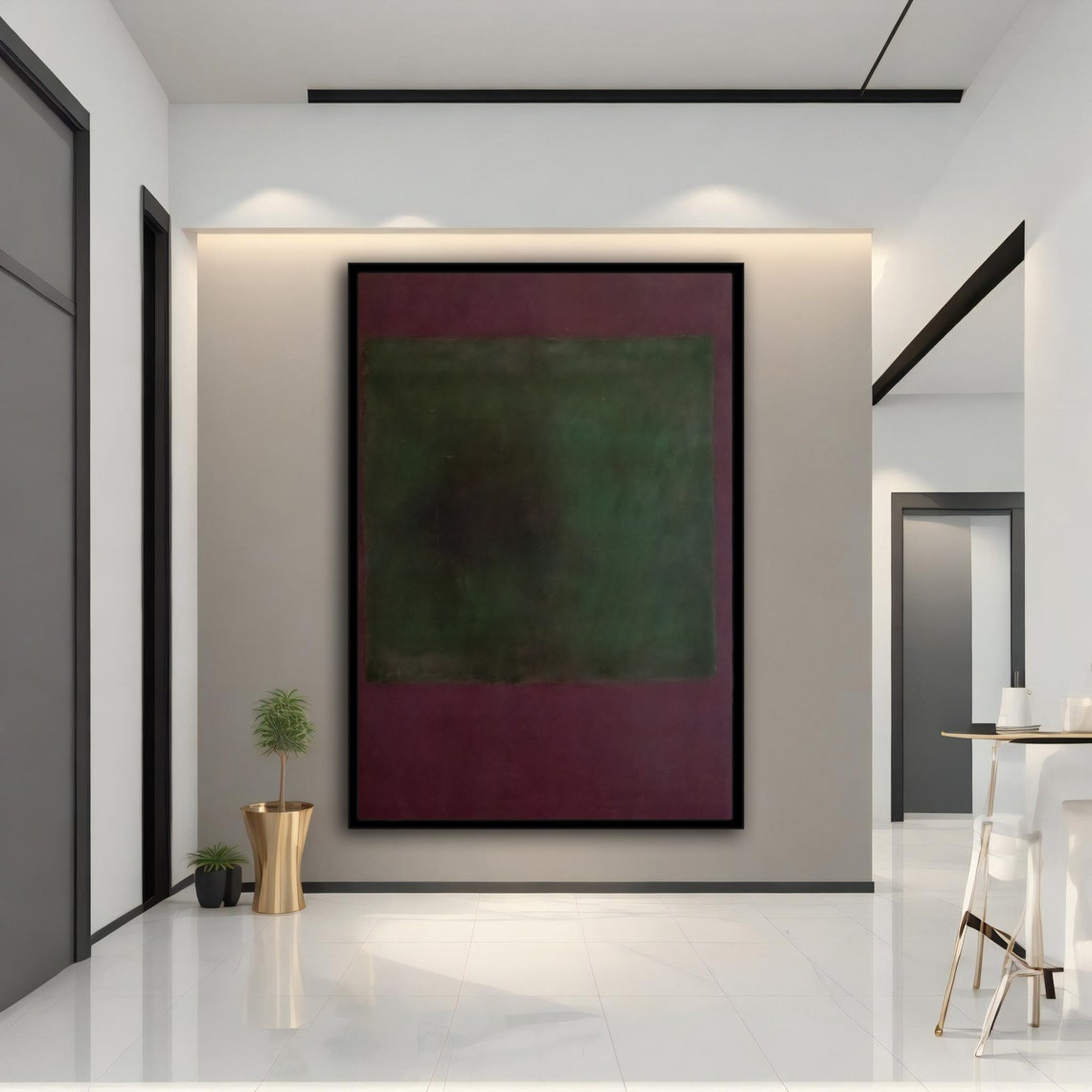 Rothko Style Green Maroon Color Field Abstract Wall Art Poster - Image 5