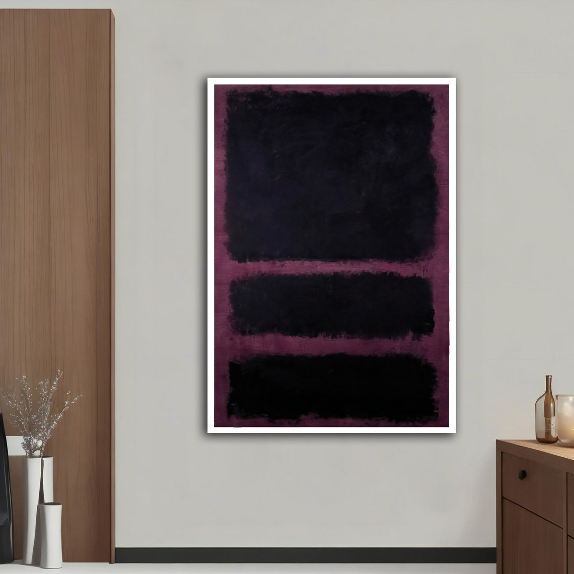 Rothko Style Black Mauve Dark Color Field Abstract Wall Art Print - Image 4