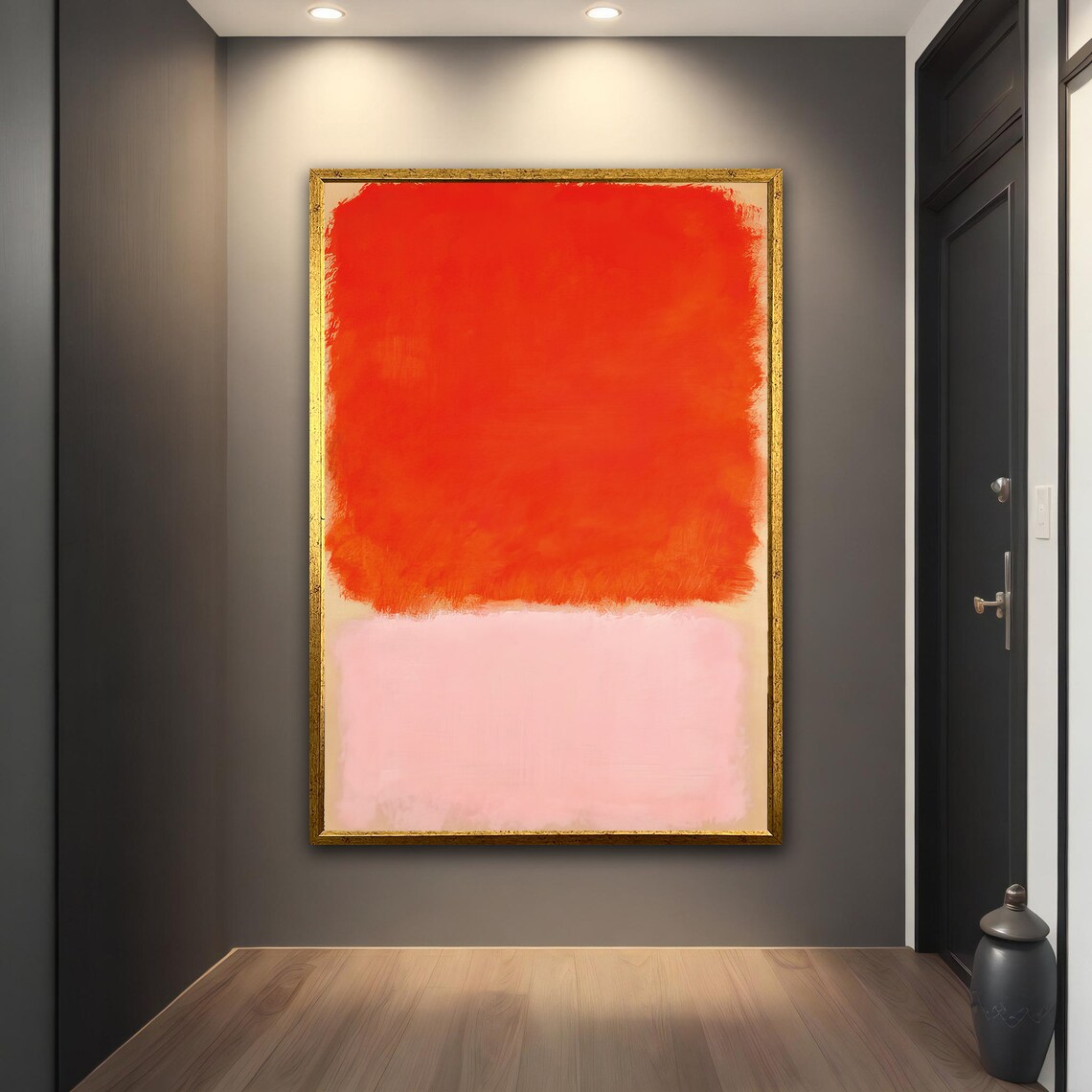 Rothko Style Orange Pink Color Field Abstract Wall Art Poster - Image 2