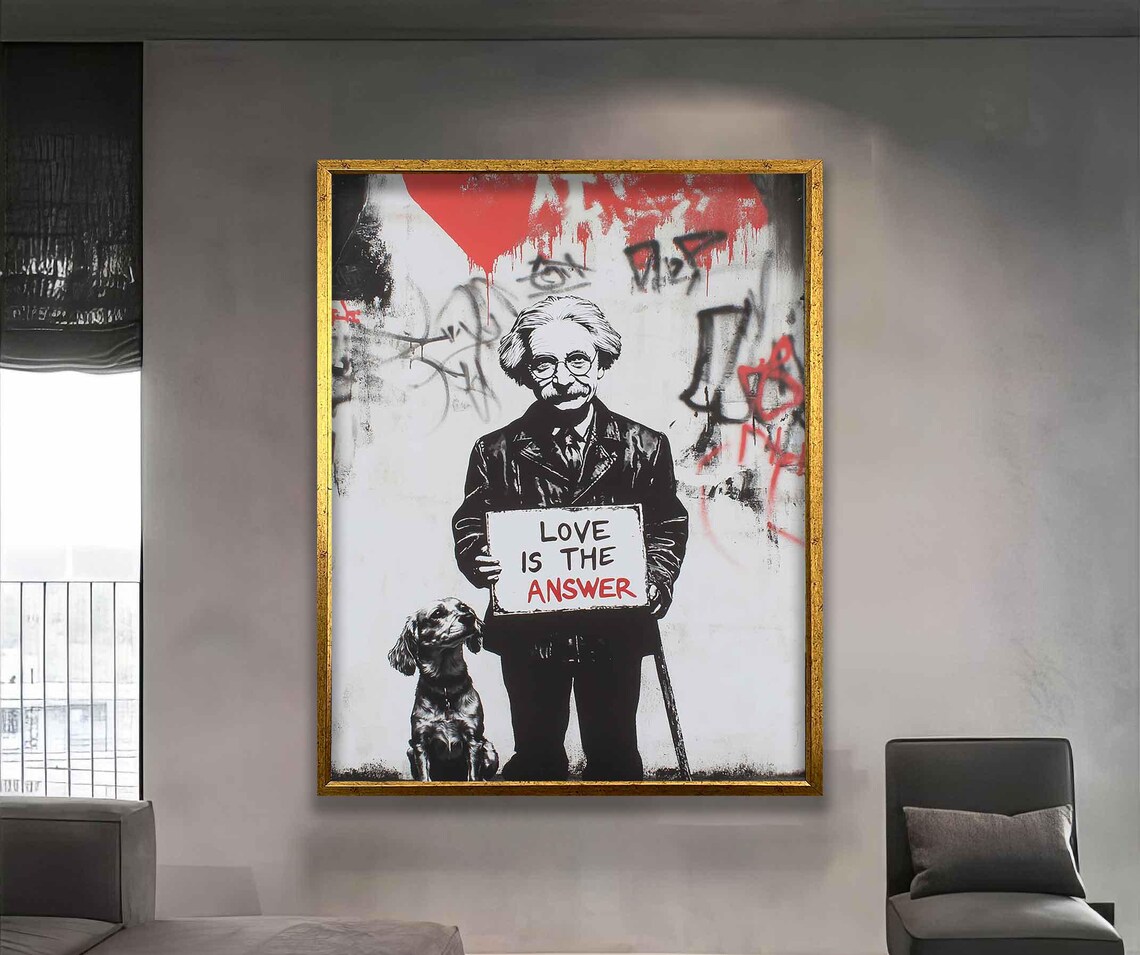 Einstein Graffiti Dog, Modern Graffiti Art - Image 2