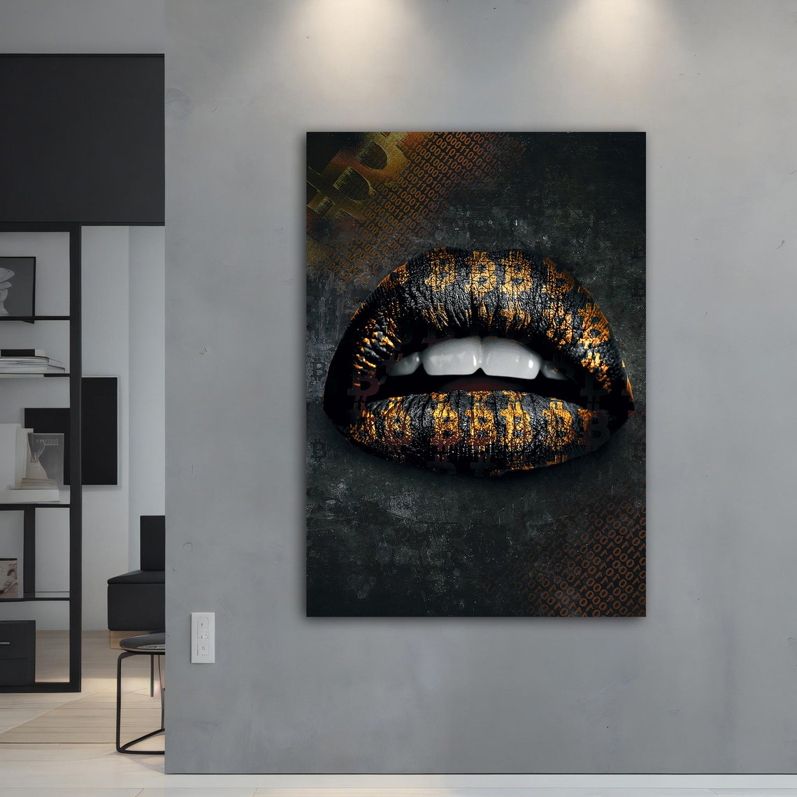 Bitcoin Lips Graffiti Pop Art Poster - Image 4