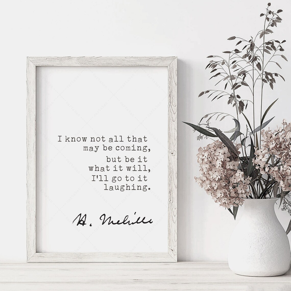 Herman Melville Moby Dick Ill Go To It Laughing Classic Quote Wall Art Print - Image 2