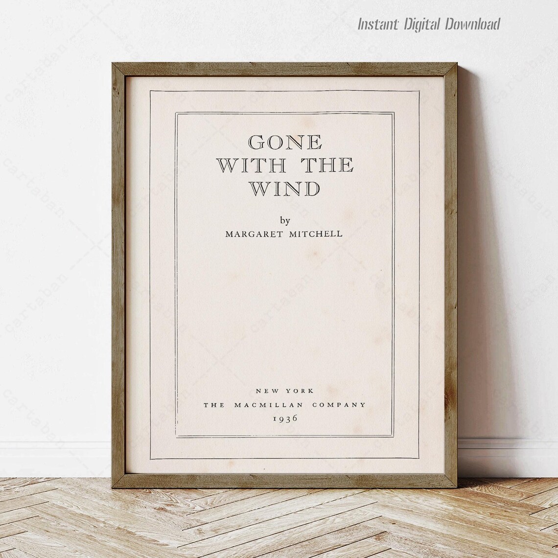 Gone With The Wind Margaret Mitchell Title Page 1936 Book Art Poster