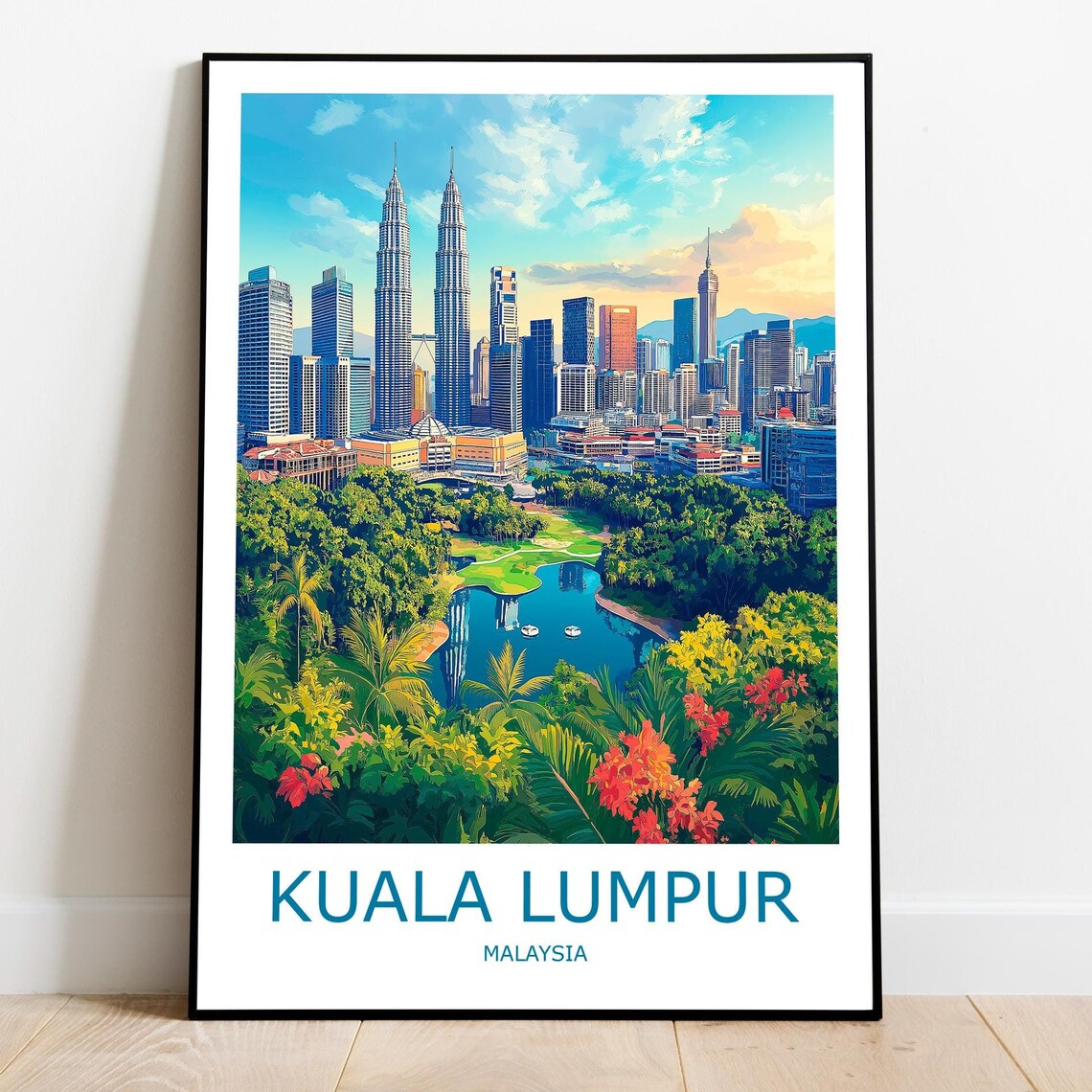 Kuala Lumpur Travel Print Kuala Lumpur Wall Art Kuala Lumpur Travel Poster Kuala Lumpur Gift Malaysia Travel Poster Malaysia Wall Art