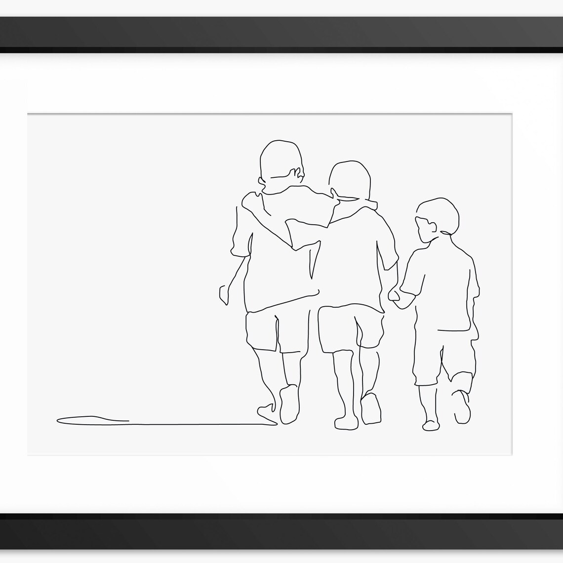 Family Line Art Portrait, Mother's Day Gift Art Print