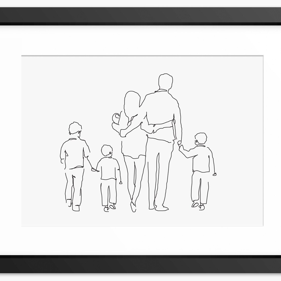 Family Print Family Line Art Family Portrait Family Drawing Mothers Day Print Family Gift Print Family Illustration Family Sketch Art