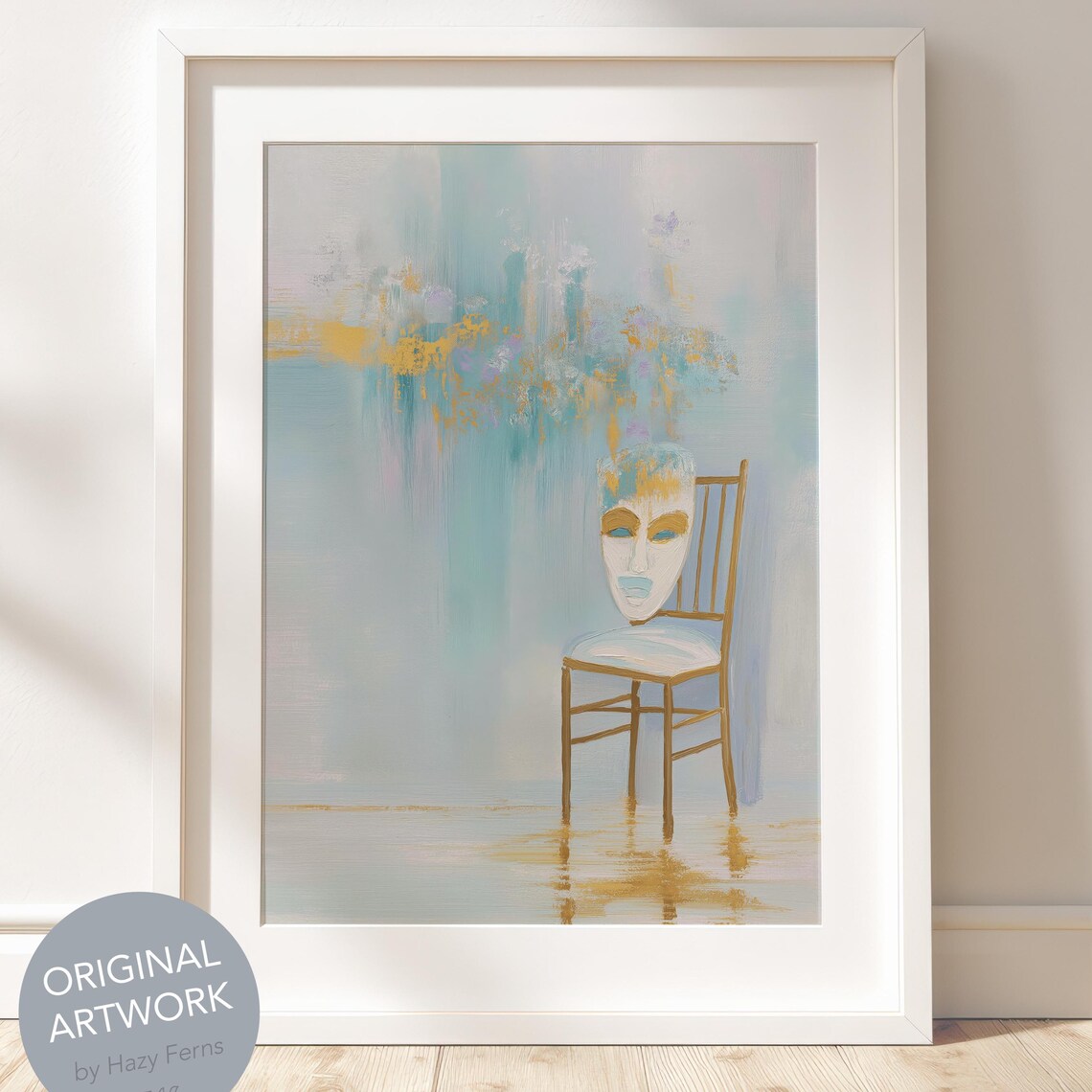 Pastel Blue Gold Chair, Cozy Minimalist Decor