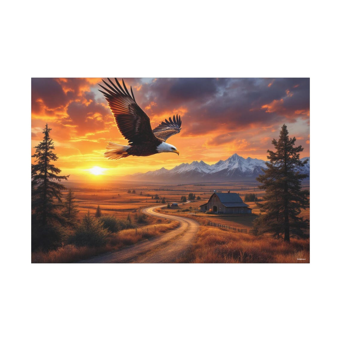 Eagle Sunset - Wildlife Art Print - Image 3