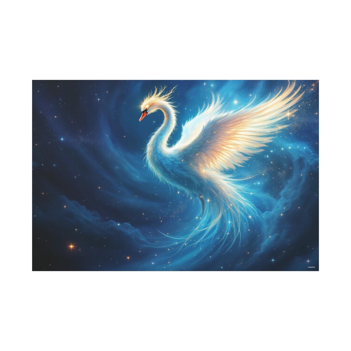 Celestial Swan Of Serenity Art Print - Image 3