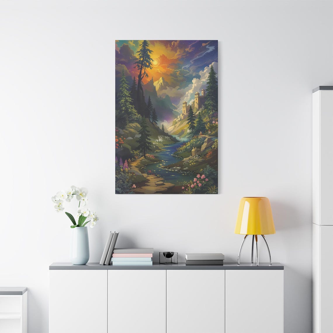 Mountain Stream Vibrant Art Print - Image 3