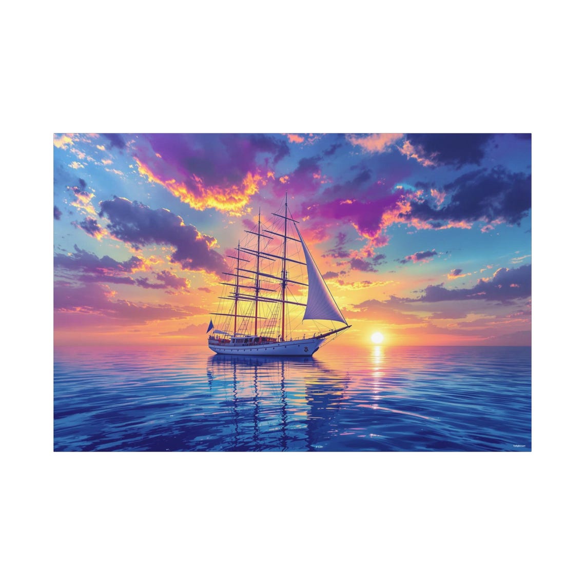 Sailboat At Sunset, Coastal Art Print - Image 3