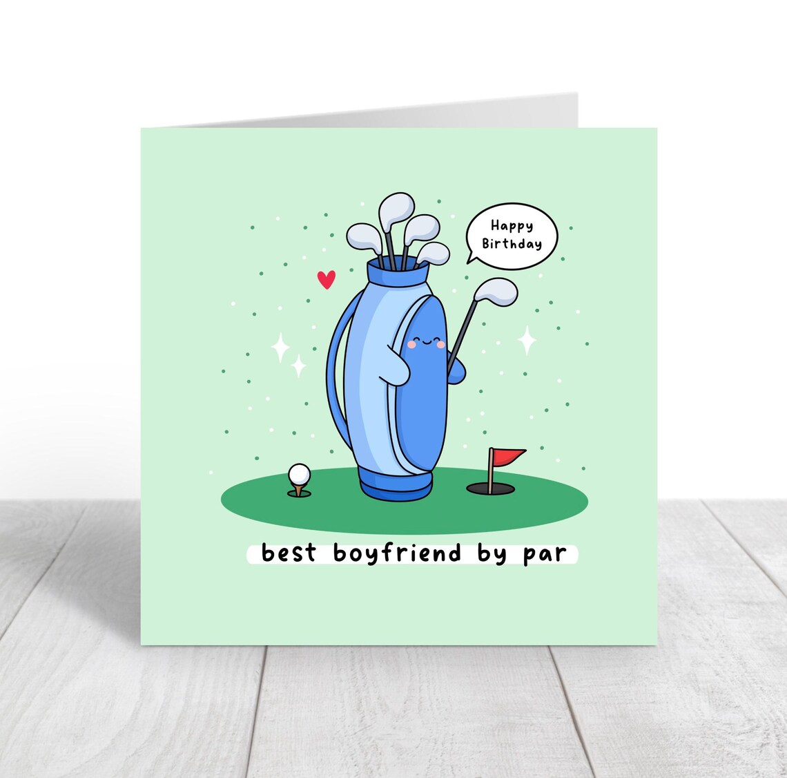 Best Boyfriend By Par Kawaii Golf Bag Birthday Card Gift Poster - Image 2