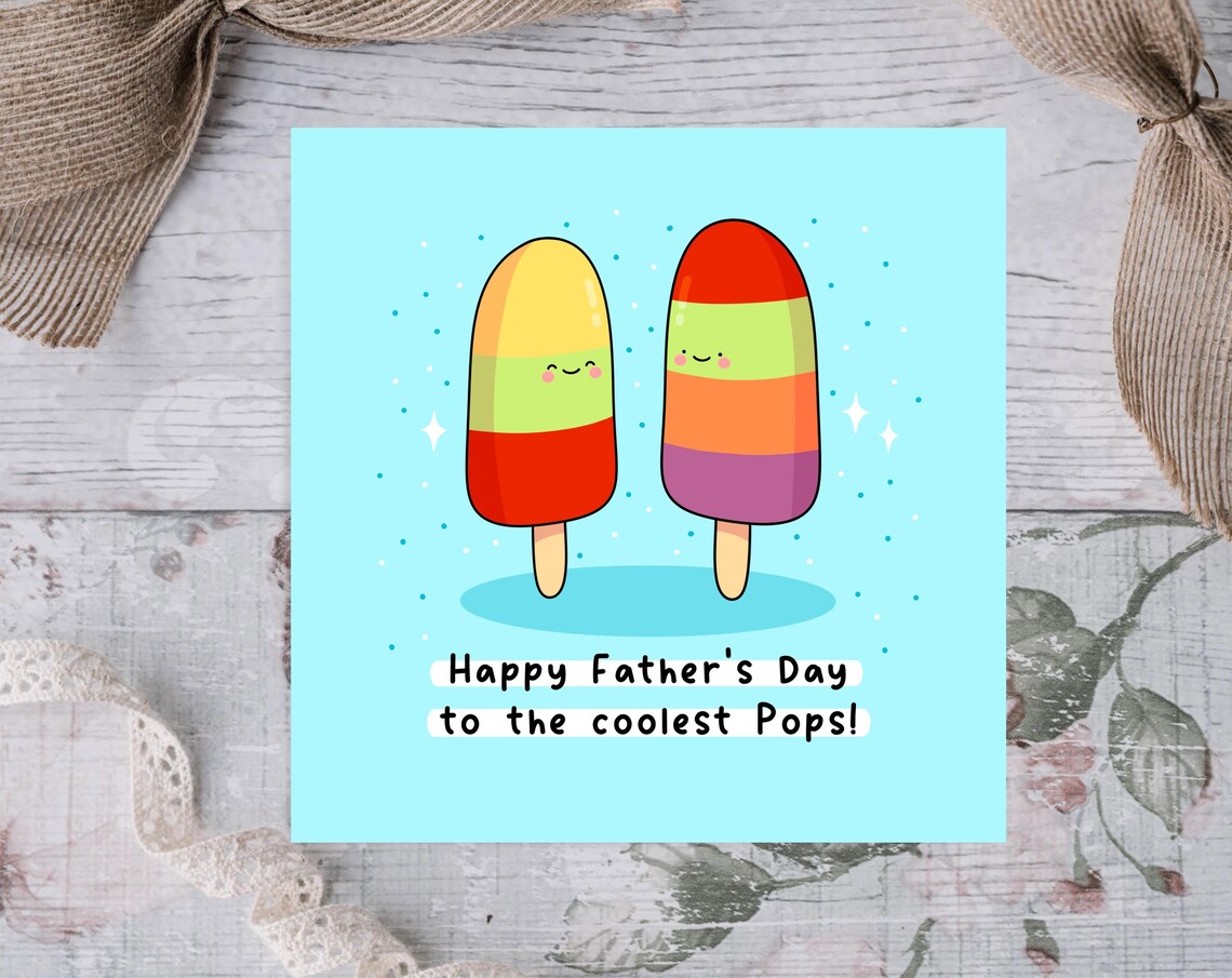 Kawaii Ice Lollies Happy Fathers Day To The Coolest Pops Poster - Image 2