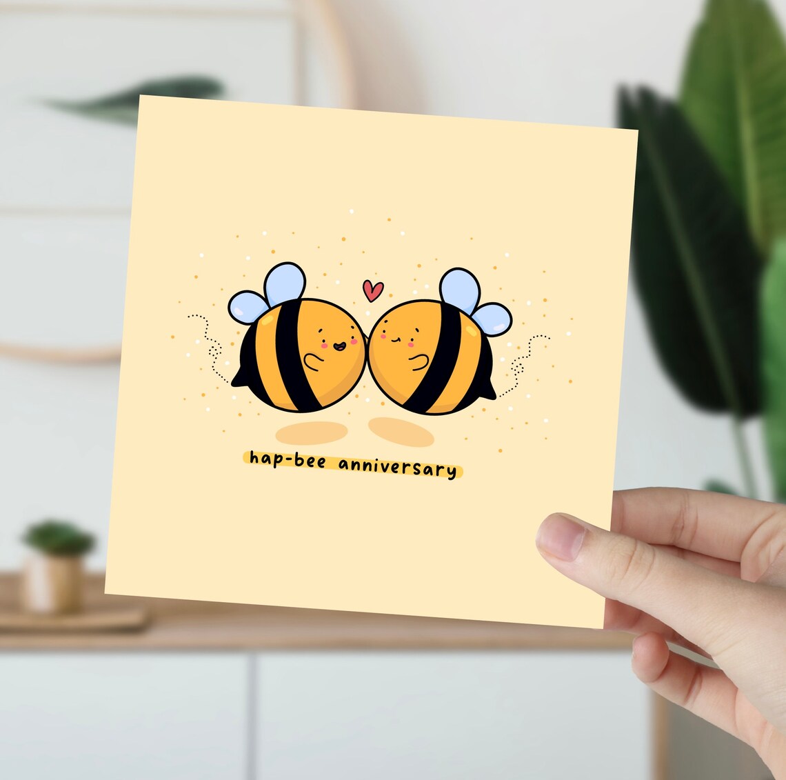 Bumble Bee Anniversary Card, Kawaii Love Print - Image 5