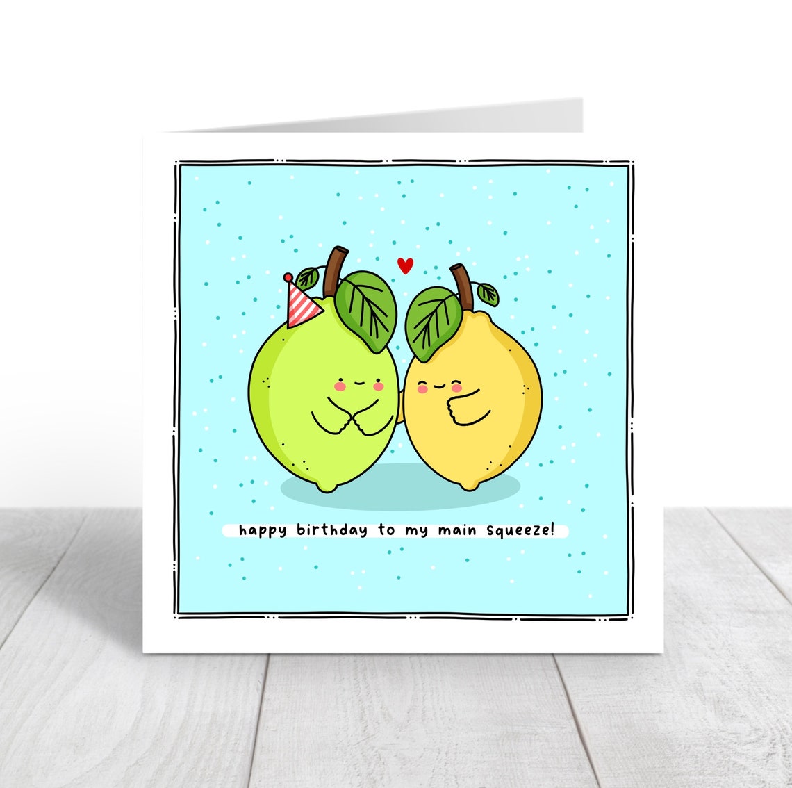 Kawaii Lemon Lime Birthday Pun Poster with Main Squeeze Hugging - Image 5