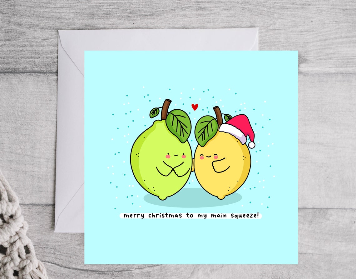 Merry Christmas To My Main Squeeze Citrus Illustrated Card Print - Image 4