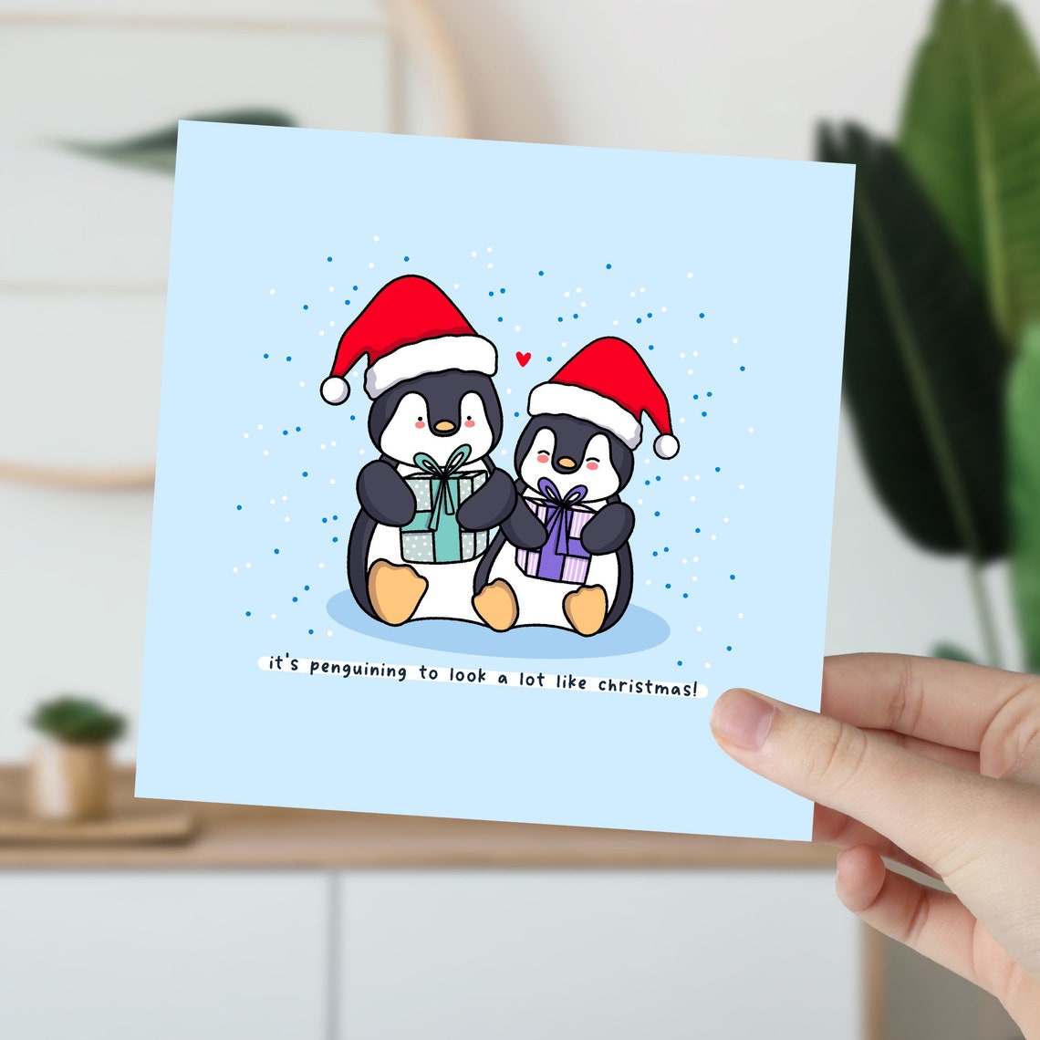 Its Penguining To Look A Lot Like Christmas Illustrated Card Print - Image 6