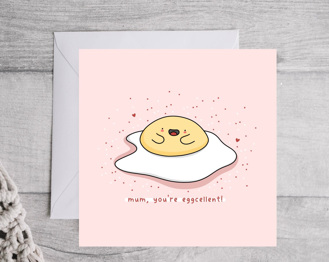 Kawaii Fried Egg Mothers Day Pun Poster with Youre Eggcellent - Image 4