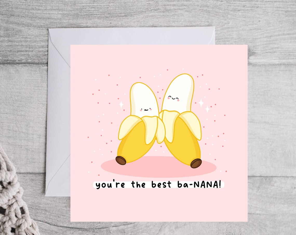 Kawaii Banana Pun Poster with Youre the Best Ba Nana Fruit Text - Image 3