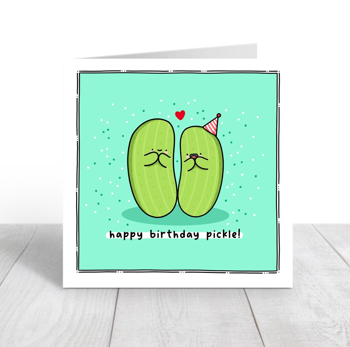 Happy Birthday Pickle Kawaii Pickle Pair Party Hat Birthday Poster - Image 5