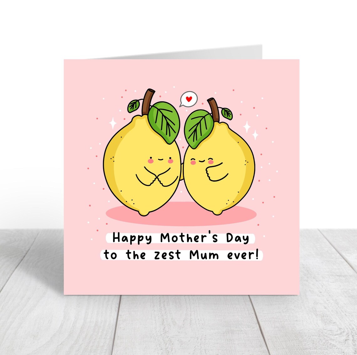 Cute Mothers Day Card Best Mum Ever Punny Card For Mum Kawaii Lemons - Image 3