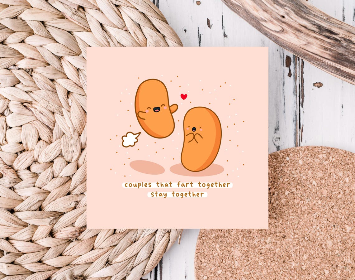 Couples That Fart Together Stay Together Funny Illustrated Card Print - Image 5