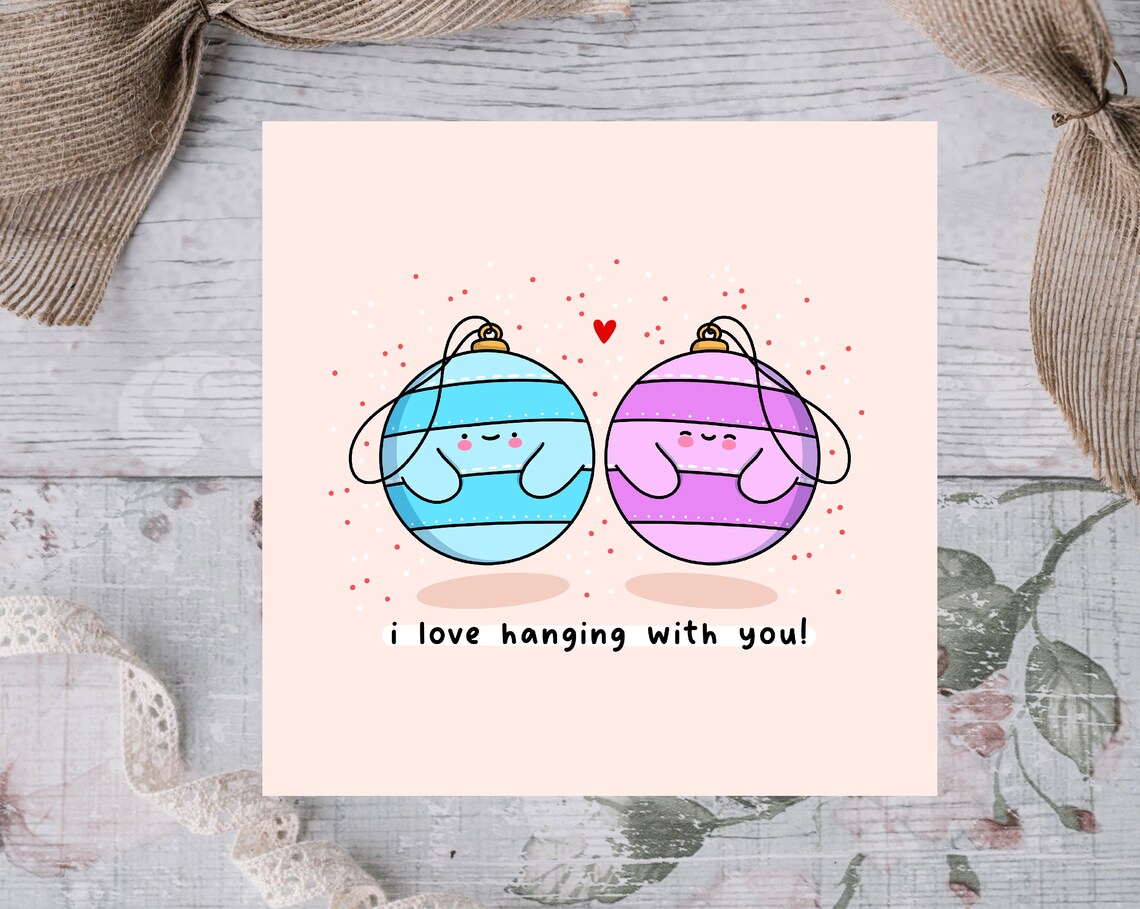 Cute Christmas Bauble, Kawaii Holiday Art Print - Image 3