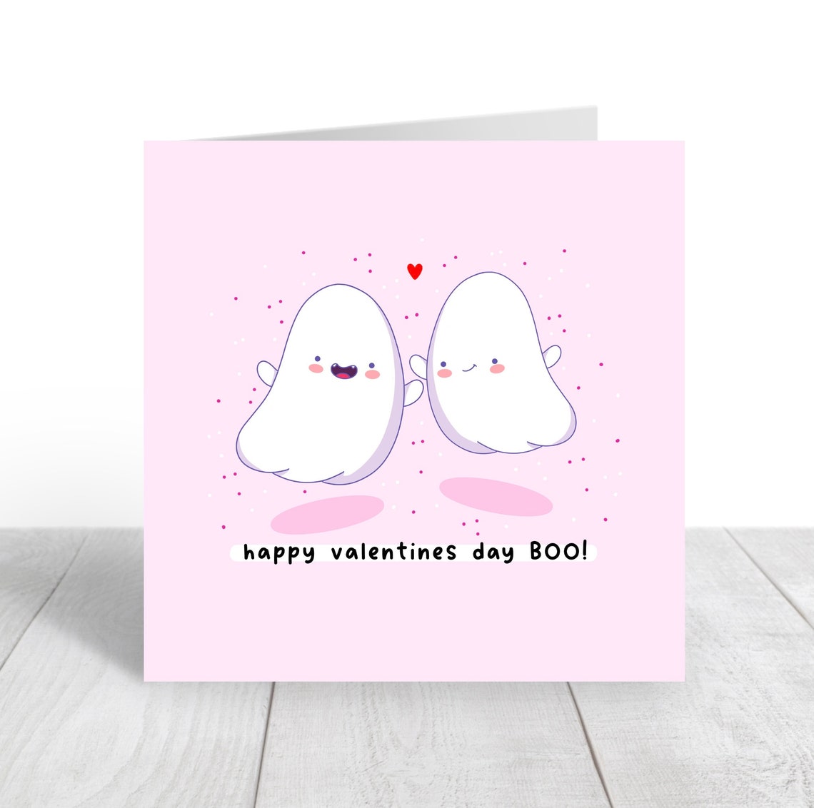 Cute Ghost Pair Happy Valentines Day BOO Pun Kawaii Wall Art - Image 5