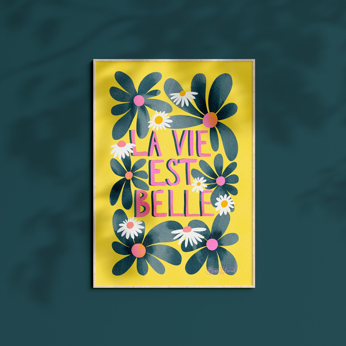La Vie Est Belle Bold Floral Art Print, Maximalist - Image 4