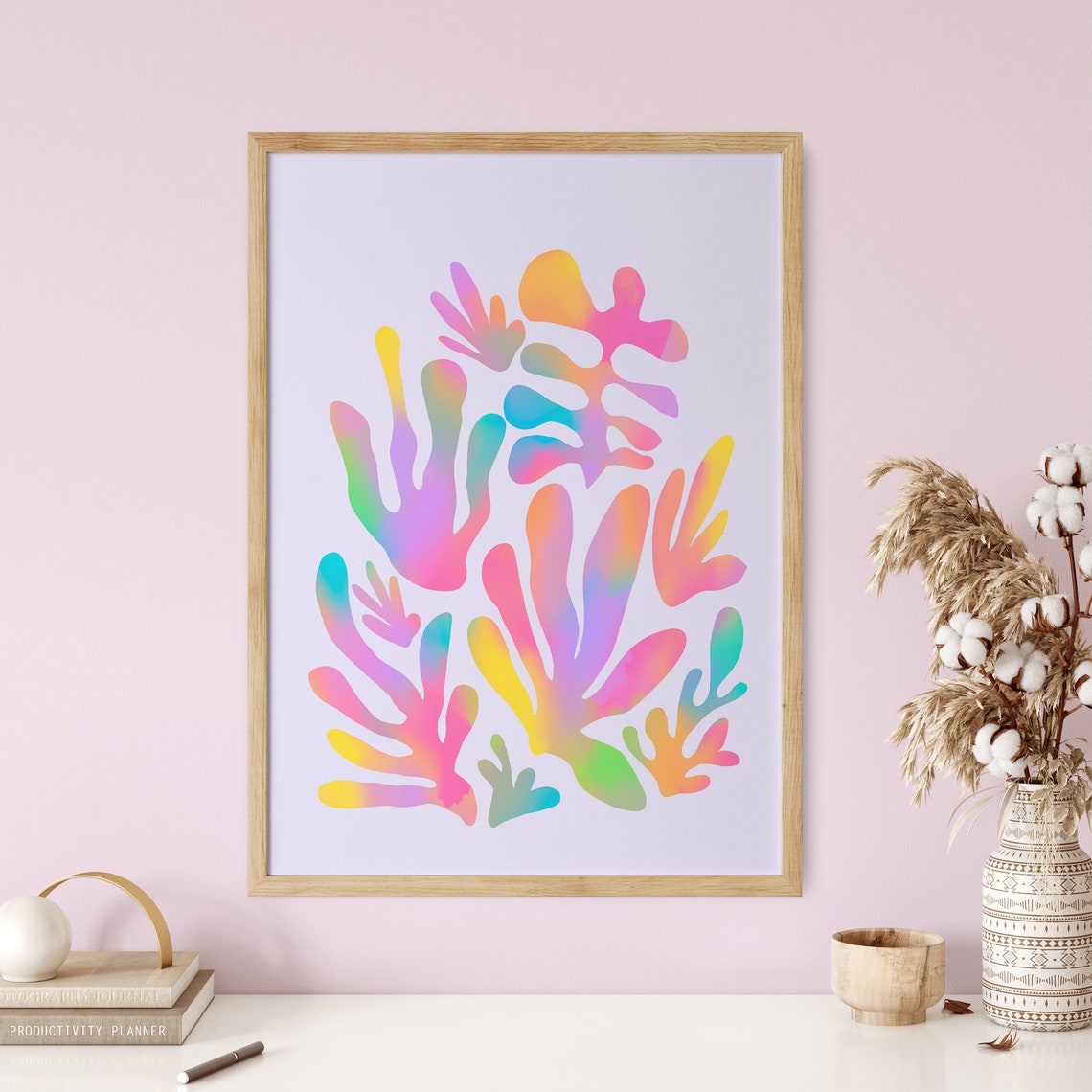 Joyful Colorful Matisse Cutouts Abstract Pastel Boho Art Print - Image 5