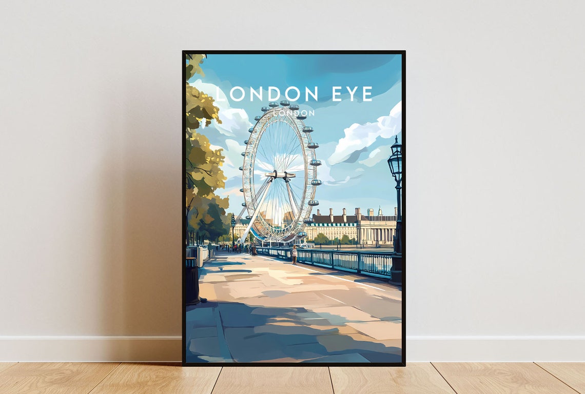 London Eye Travel Print London London Eye Poster London Poster Travel Wall Art London Print England Europe London London Eye Print