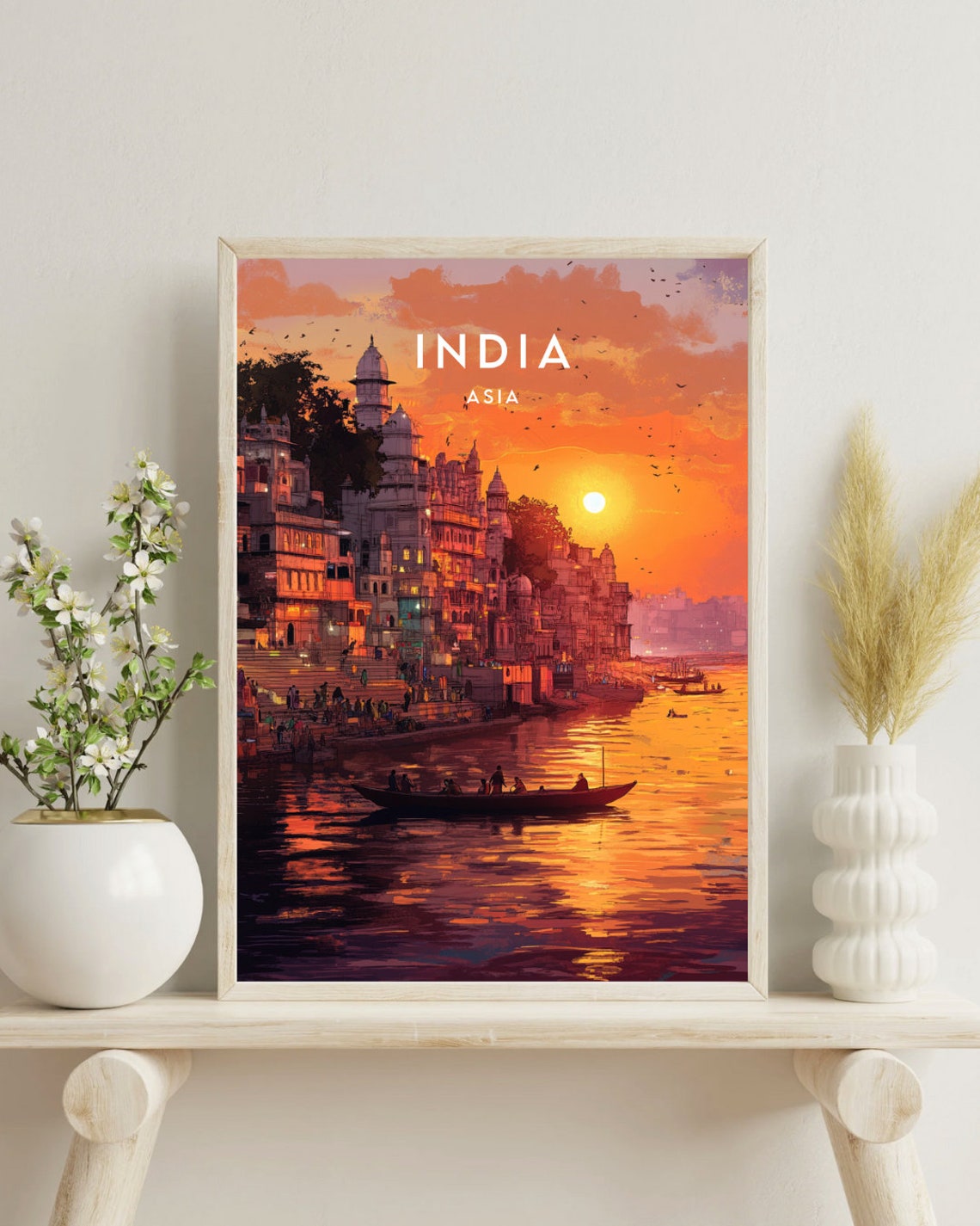 India Travel Print Asia Travel Poster India Poster Travel Wall Art India Print India Varanasi Varanasi Poster India Wall Art - Image 4