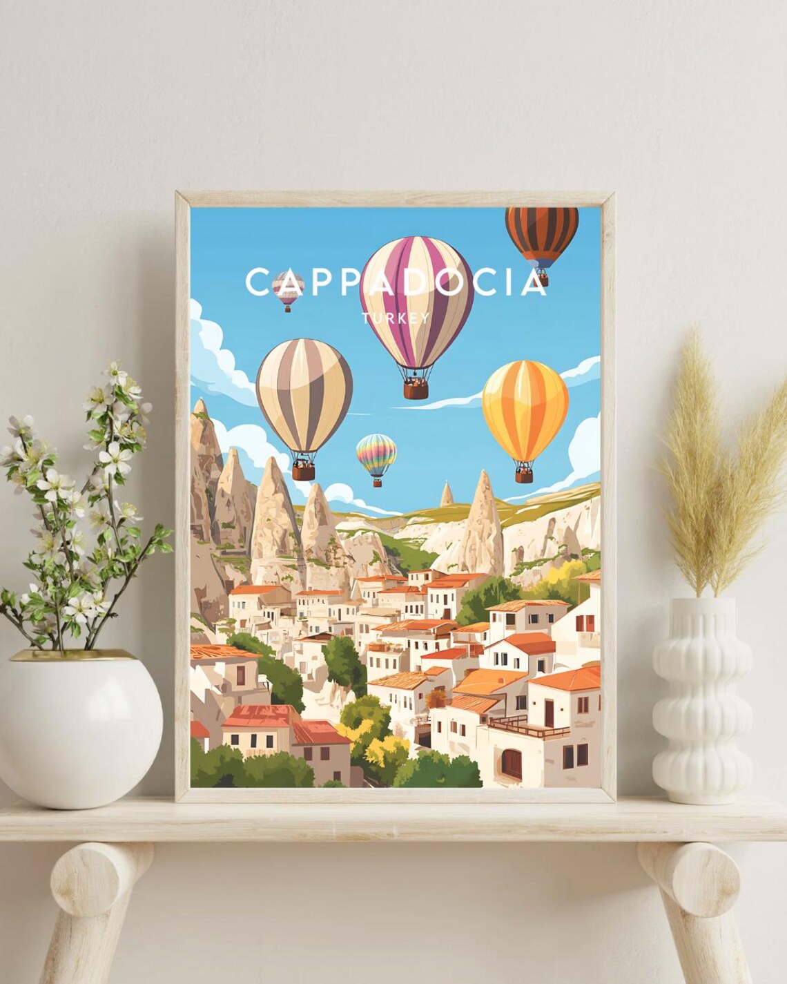 Cappadocia Turkey Hot Air Balloons Over Rock Valley Travel Poster - Image 4