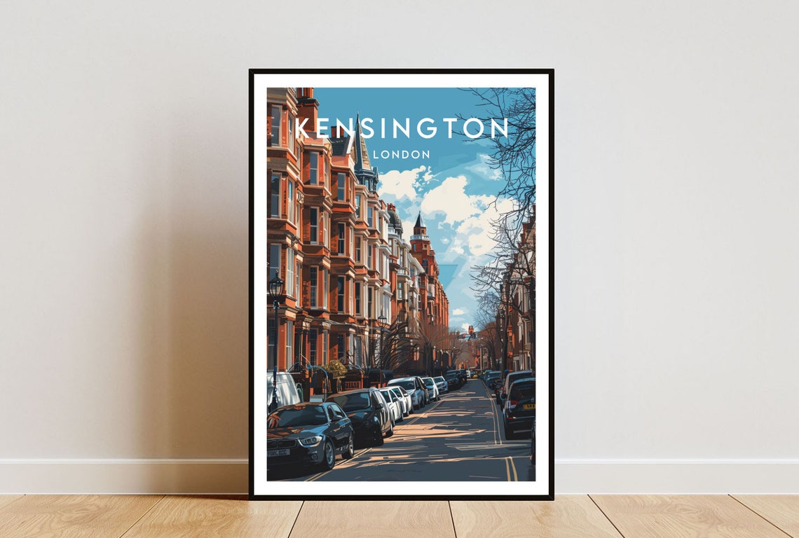 Kensington Travel Print London Kensington Poster London Poster Travel Wall Art London Print England Europe London Kensington