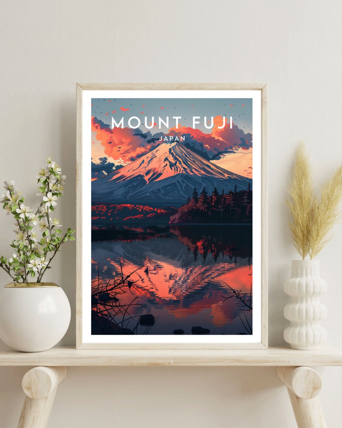 Mount Fuji Travel Print Japan Mount Fuji Poster Japan Poster Travel Wall Art Japan Print Mount Fuji Japanese Poster Honshu Japan - Image 4