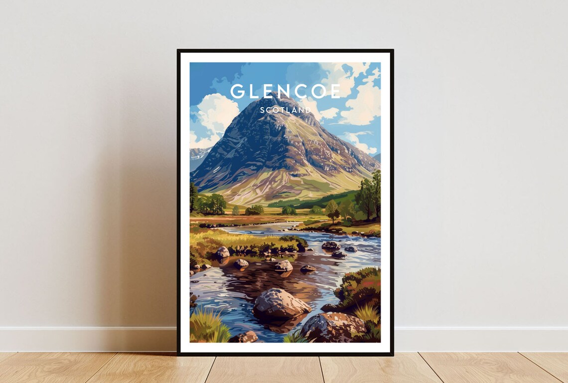 Glencoe Travel Print Scotland Glencoe Poster Scotland Poster Travel Wall Art Scotland Print Poster Scotland Glencoe Print Mural