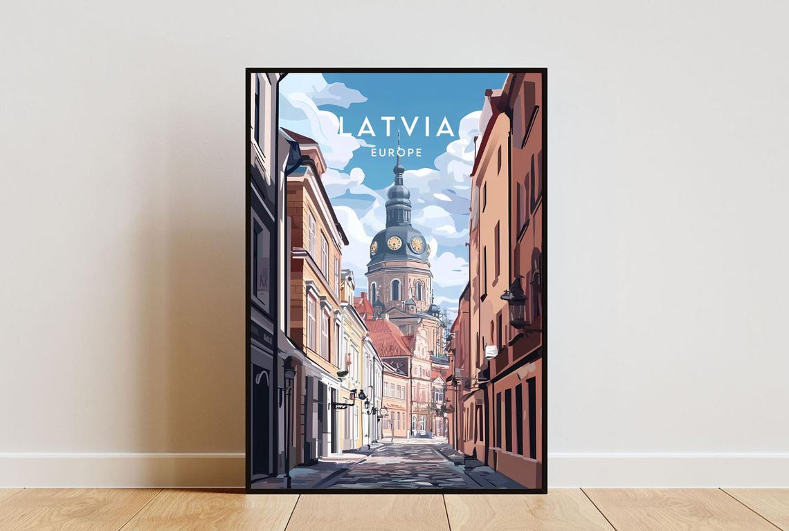 Latvia Travel Print Europe Europe Poster Latvia Poster Travel Wall Art Latvia Print Latvia Europe Poster Riga Wall Art Riga Poster