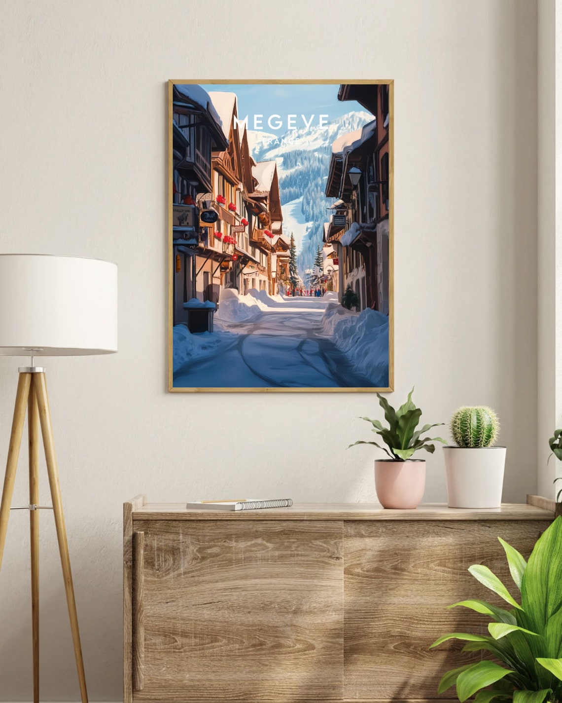 Megeve Travel Print France Megeve Poster France Poster Travel Wall Art France Print France Europe Megeve Wall Art Skiing Wall Art - Image 3