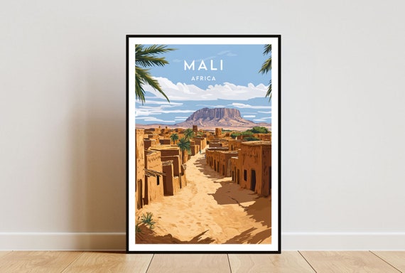 Mali Travel Print Africa Mali Poster Africa Poster Travel Wall Art Africa Print Mali Wall Art Mali Print Bamako Poster Bamako Art