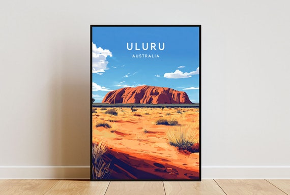 Uluru Travel Poster, Australia and Ayers Rock