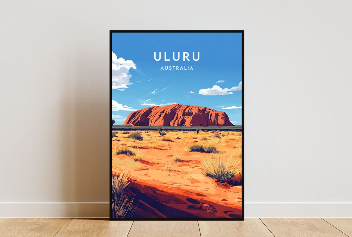 Uluru Travel Poster, Australia and Ayers Rock