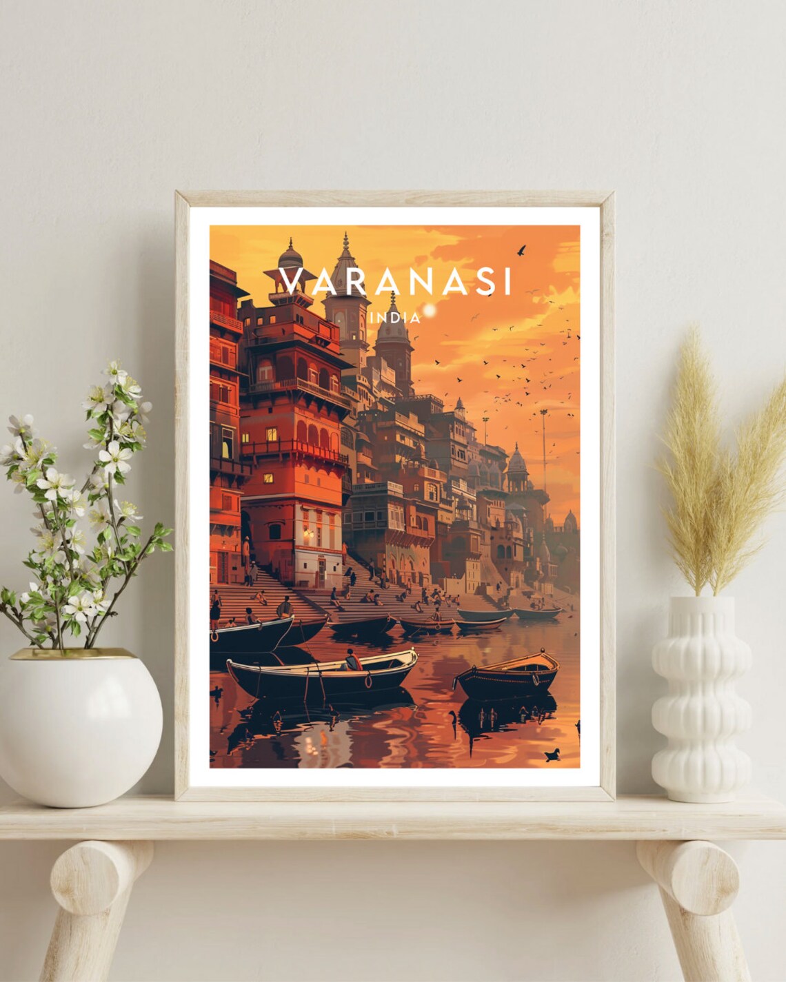 Varanasi Travel Poster, North India River Ganges - Image 4