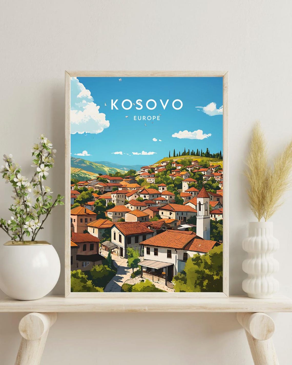 Kosovo Travel Print Europe Europe Poster Kosovo Poster Travel Wall Art Kosovo Print Kosovo Europe Pristina Wall Art Pristina Print - Image 4