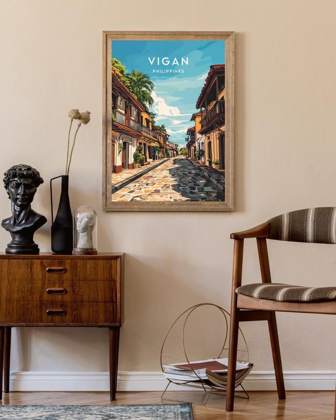 Vigan Philippines Colonial Cobblestone Street Heritage Travel Poster - Image 2